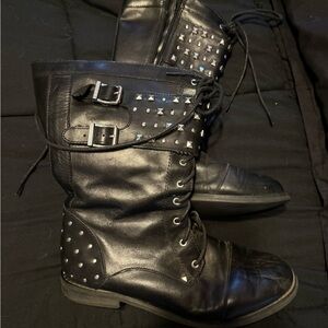 Harley-Davidson Black Studded Combat Boots